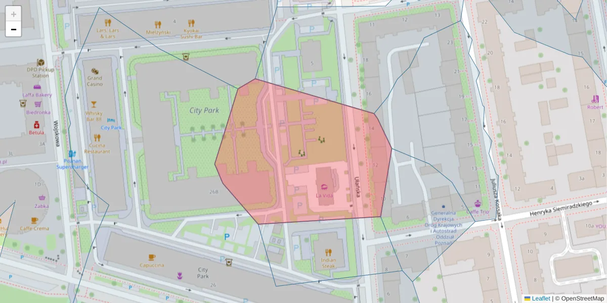 Szczegółowa mapa kodu pocztowego 60-754 z granicami, sąsiednimi kodami pocztowymi i urzędami pocztowymi