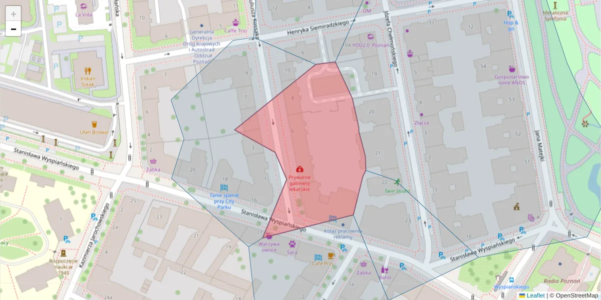 Szczegółowa mapa kodu pocztowego 60-761 z granicami, sąsiednimi kodami pocztowymi i urzędami pocztowymi