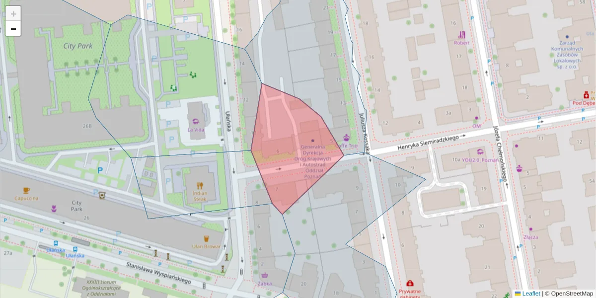 Szczegółowa mapa kodu pocztowego 60-763 z granicami, sąsiednimi kodami pocztowymi i urzędami pocztowymi