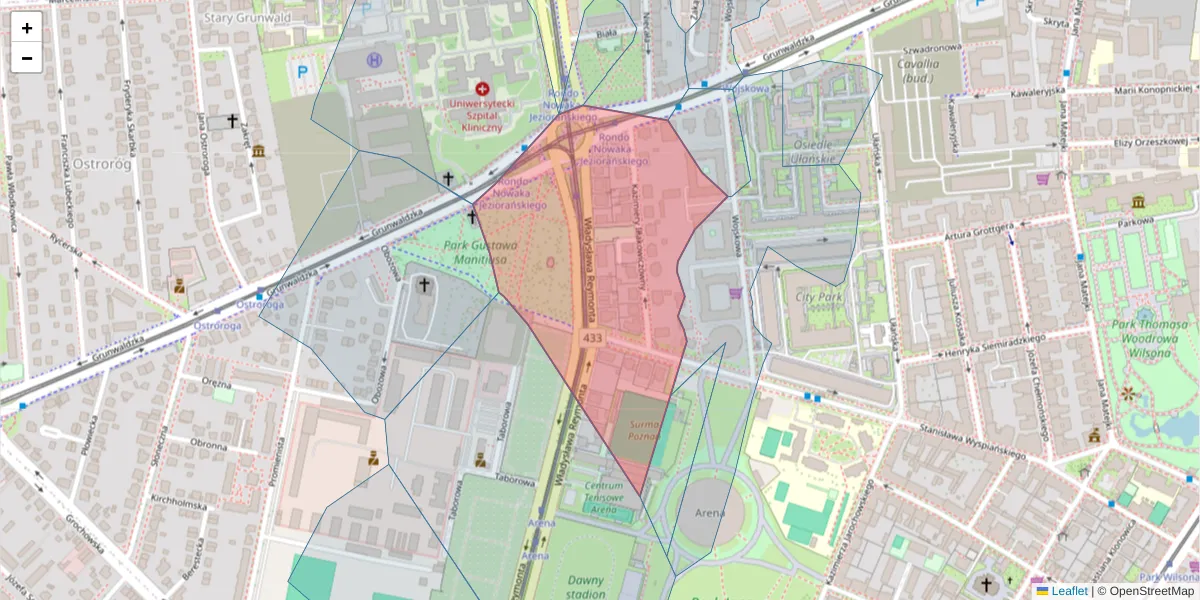 Szczegółowa mapa kodu pocztowego 60-789 z granicami, sąsiednimi kodami pocztowymi i urzędami pocztowymi