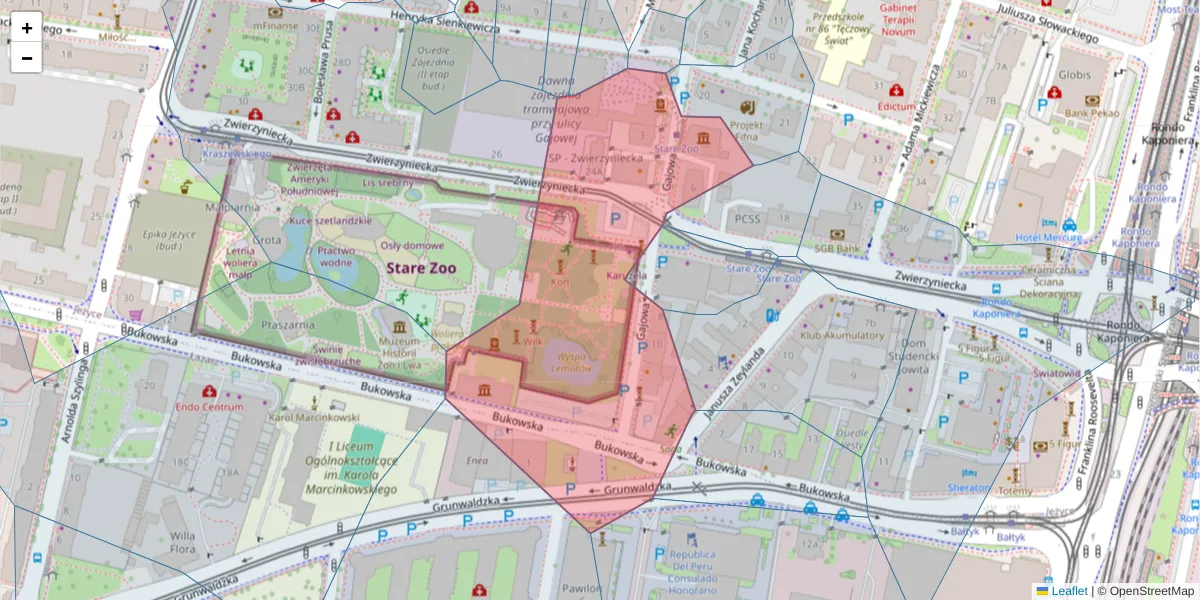 Szczegółowa mapa kodu pocztowego 60-815 z granicami, sąsiednimi kodami pocztowymi i urzędami pocztowymi
