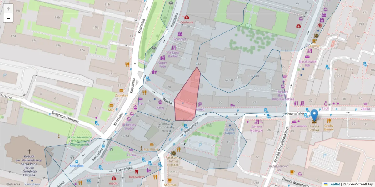 Szczegółowa mapa kodu pocztowego 60-859 z granicami, sąsiednimi kodami pocztowymi i urzędami pocztowymi