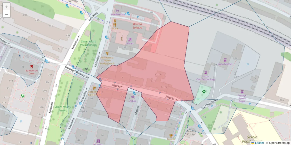 Szczegółowa mapa kodu pocztowego 60-863 z granicami, sąsiednimi kodami pocztowymi i urzędami pocztowymi