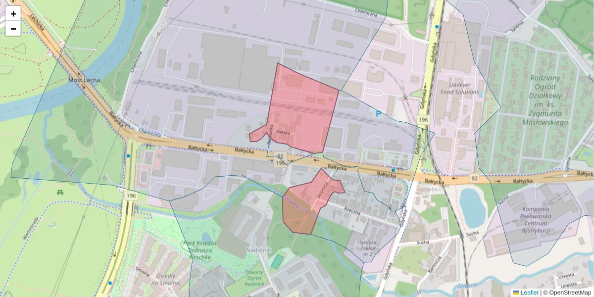 Szczegółowa mapa kodu pocztowego 61-014 z granicami, sąsiednimi kodami pocztowymi i urzędami pocztowymi