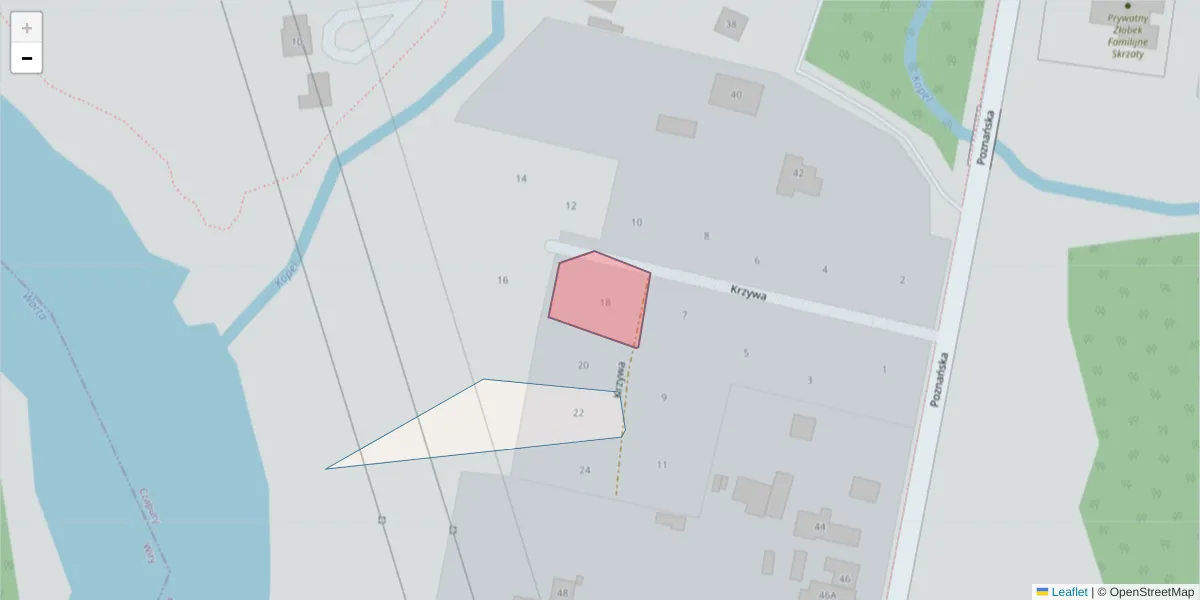 Szczegółowa mapa kodu pocztowego 61-106 z granicami, sąsiednimi kodami pocztowymi i urzędami pocztowymi