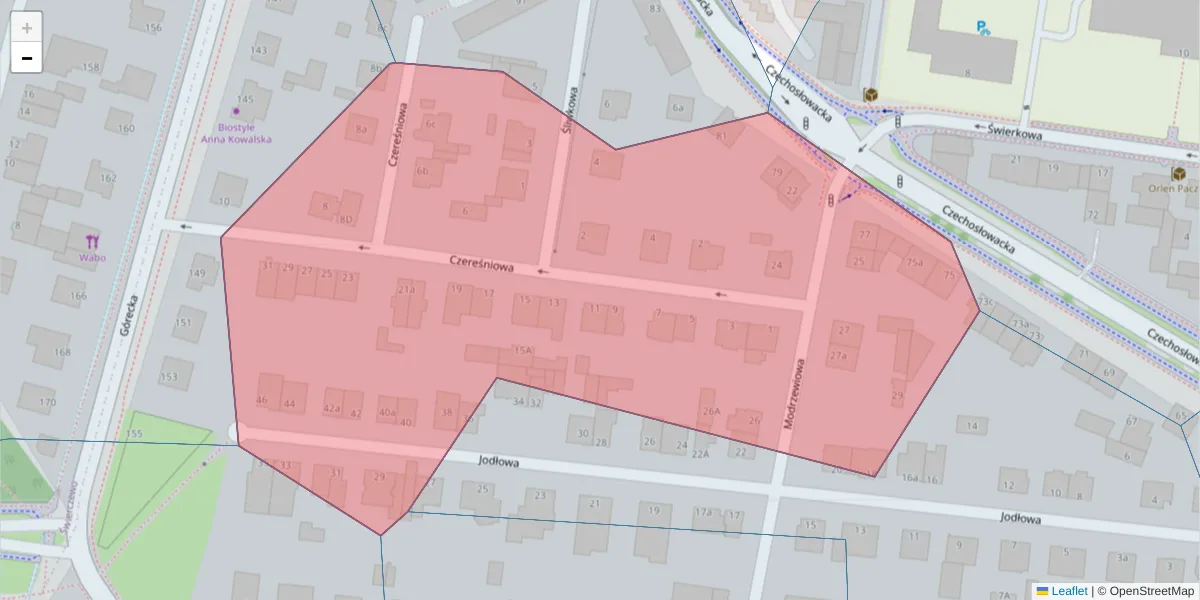 Szczegółowa mapa kodu pocztowego 61-426 z granicami, sąsiednimi kodami pocztowymi i urzędami pocztowymi