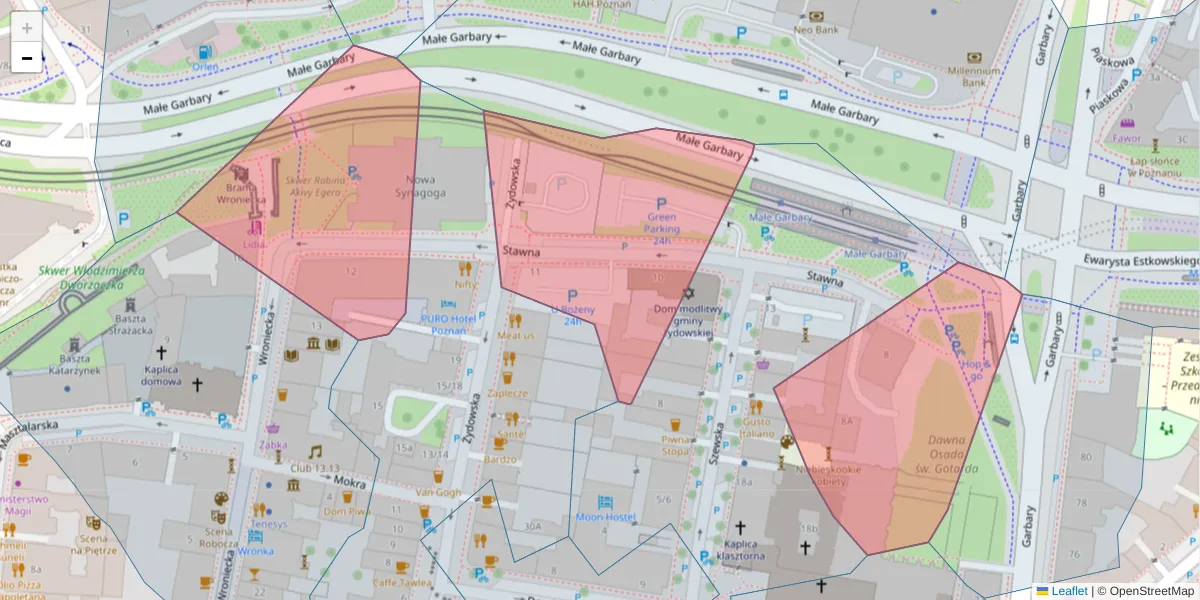Szczegółowa mapa kodu pocztowego 61-759 z granicami, sąsiednimi kodami pocztowymi i urzędami pocztowymi