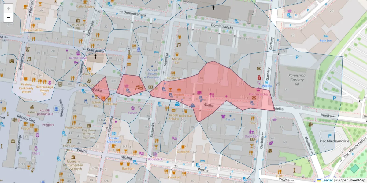 Szczegółowa mapa kodu pocztowego 61-774 z granicami, sąsiednimi kodami pocztowymi i urzędami pocztowymi