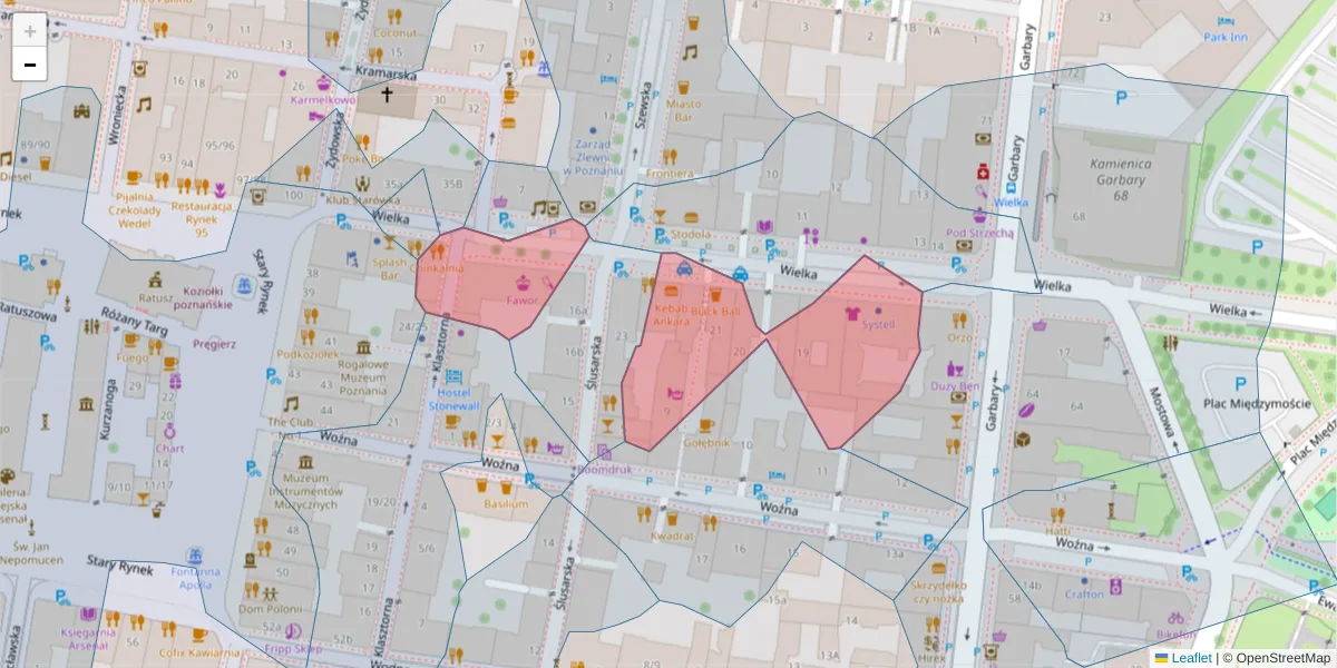 Szczegółowa mapa kodu pocztowego 61-775 z granicami, sąsiednimi kodami pocztowymi i urzędami pocztowymi