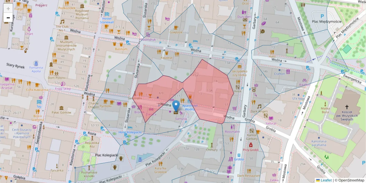 Szczegółowa mapa kodu pocztowego 61-782 z granicami, sąsiednimi kodami pocztowymi i urzędami pocztowymi