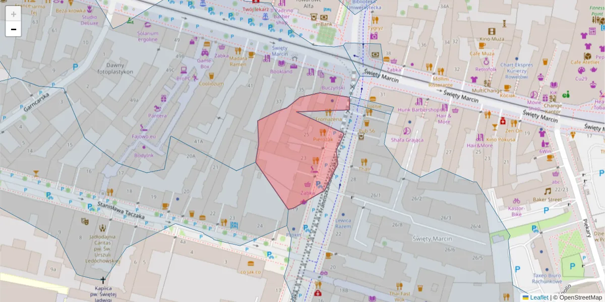 Szczegółowa mapa kodu pocztowego 61-814 z granicami, sąsiednimi kodami pocztowymi i urzędami pocztowymi