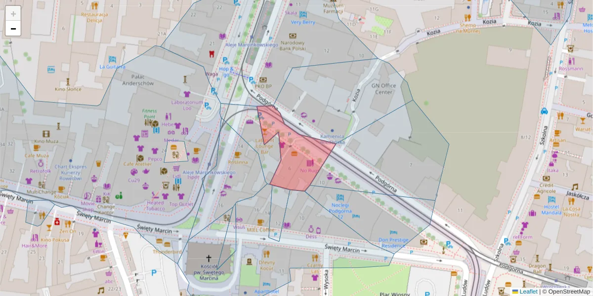 Szczegółowa mapa kodu pocztowego 61-829 z granicami, sąsiednimi kodami pocztowymi i urzędami pocztowymi