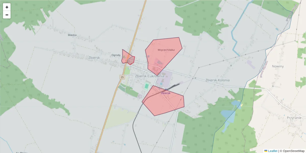 Szczegółowa mapa kodu pocztowego 62-830 z granicami, sąsiednimi kodami pocztowymi i urzędami pocztowymi