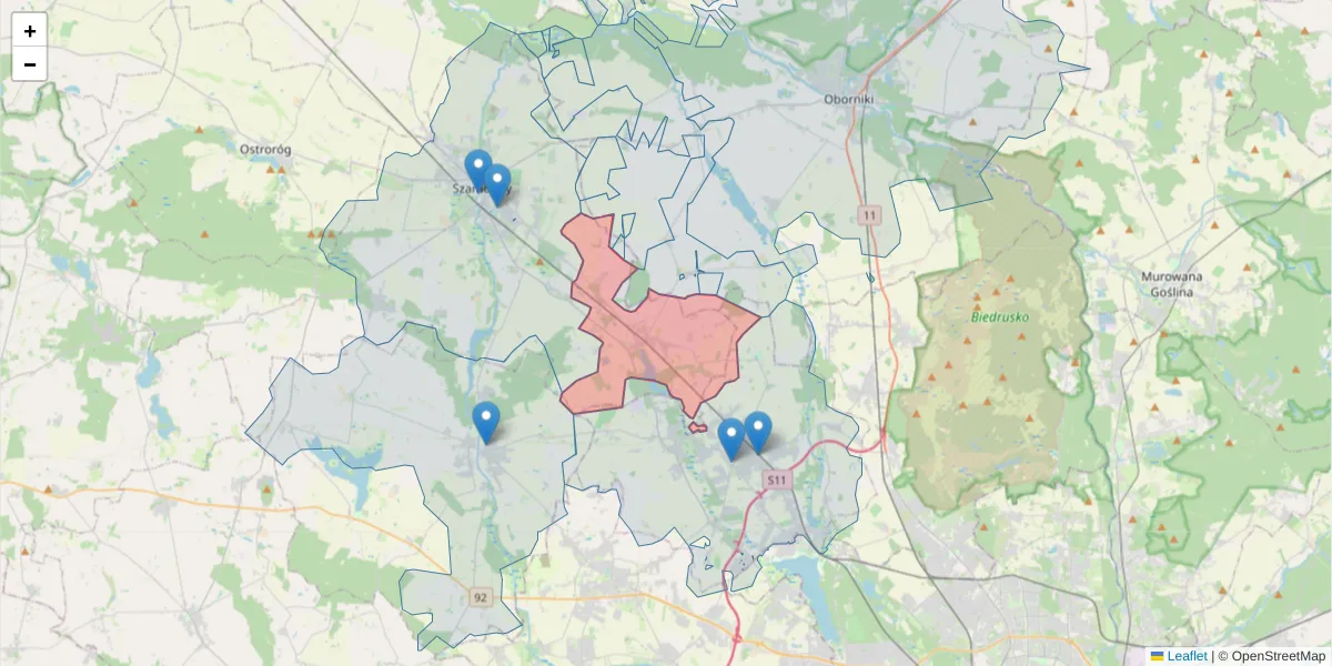 Szczegółowa mapa kodu pocztowego 64-514 z granicami, sąsiednimi kodami pocztowymi i urzędami pocztowymi