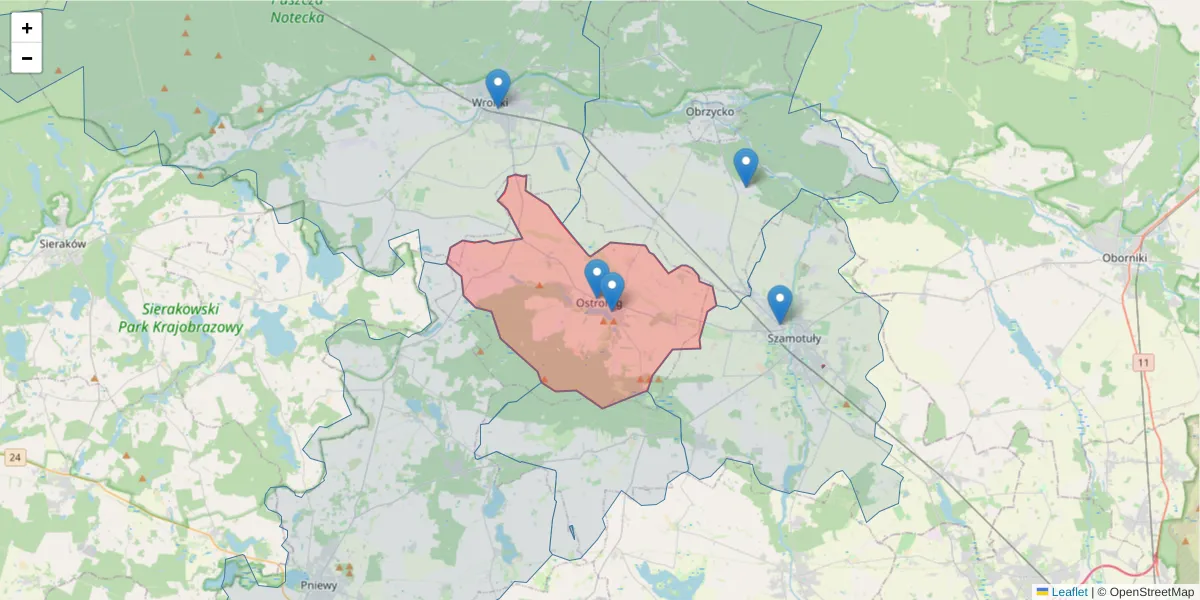 Szczegółowa mapa kodu pocztowego 64-560 z granicami, sąsiednimi kodami pocztowymi i urzędami pocztowymi