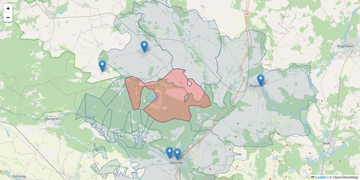Szczegółowa mapa kodu pocztowego 64-603 z granicami, sąsiednimi kodami pocztowymi i urzędami pocztowymi