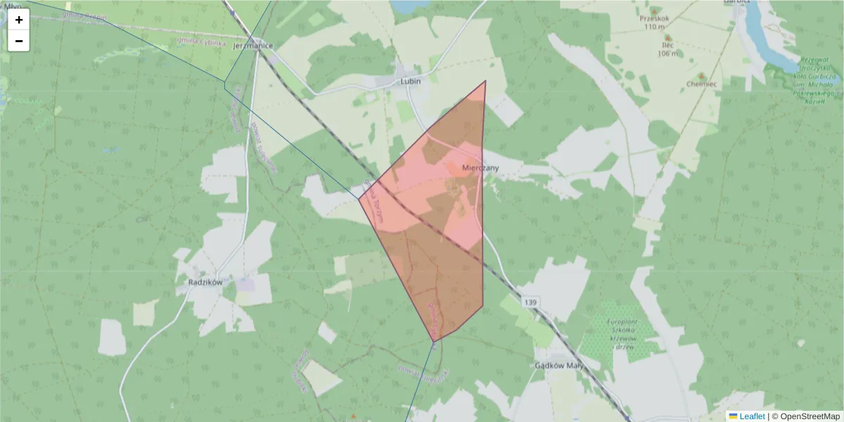 Szczegółowa mapa kodu pocztowego 66-234 z granicami, sąsiednimi kodami pocztowymi i urzędami pocztowymi