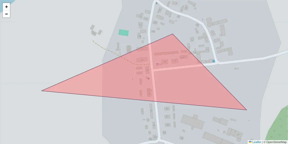 Szczegółowa mapa kodu pocztowego 66-523 z granicami, sąsiednimi kodami pocztowymi i urzędami pocztowymi