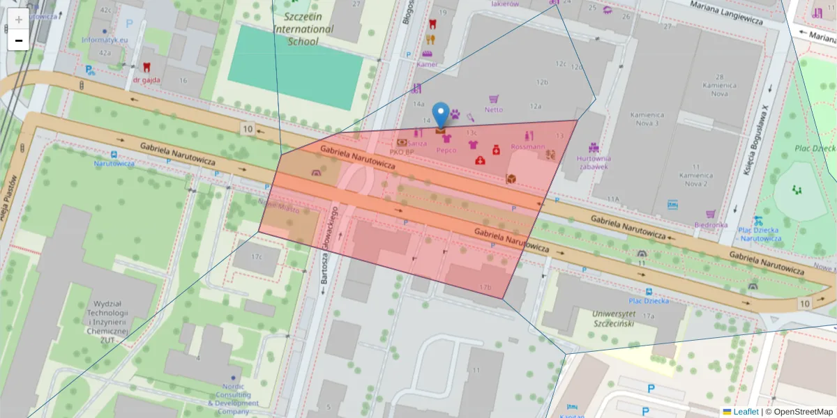 Szczegółowa mapa kodu pocztowego 70-240 z granicami, sąsiednimi kodami pocztowymi i urzędami pocztowymi