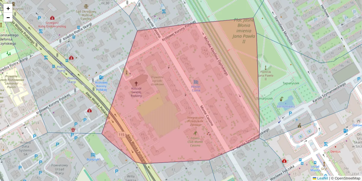 Szczegółowa mapa kodu pocztowego 70-467 z granicami, sąsiednimi kodami pocztowymi i urzędami pocztowymi