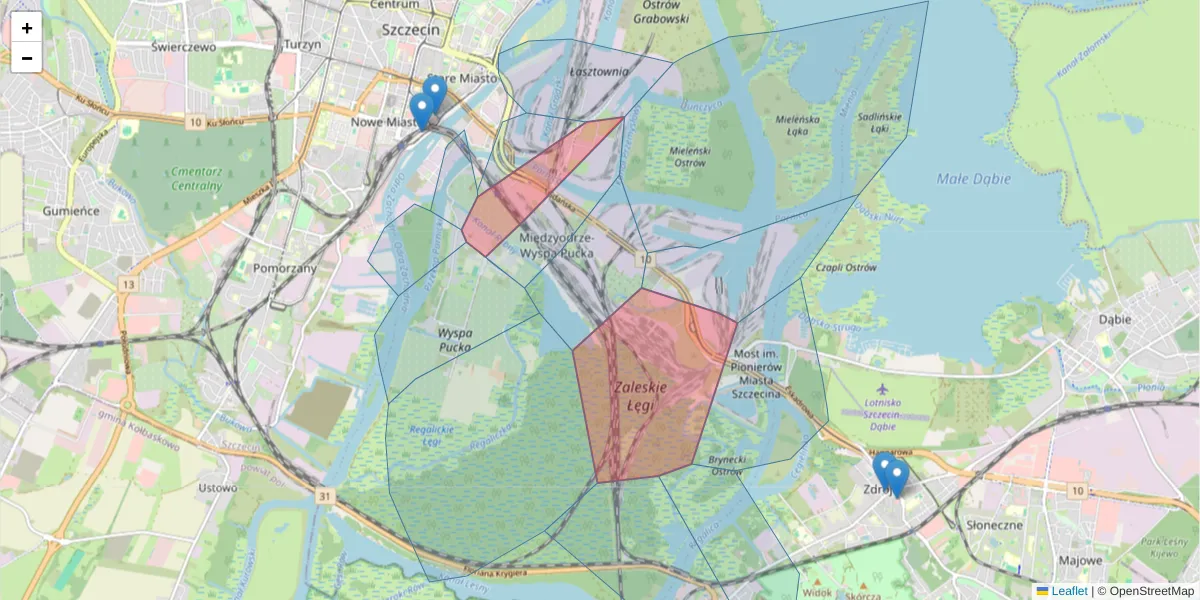 Szczegółowa mapa kodu pocztowego 70-660 z granicami, sąsiednimi kodami pocztowymi i urzędami pocztowymi