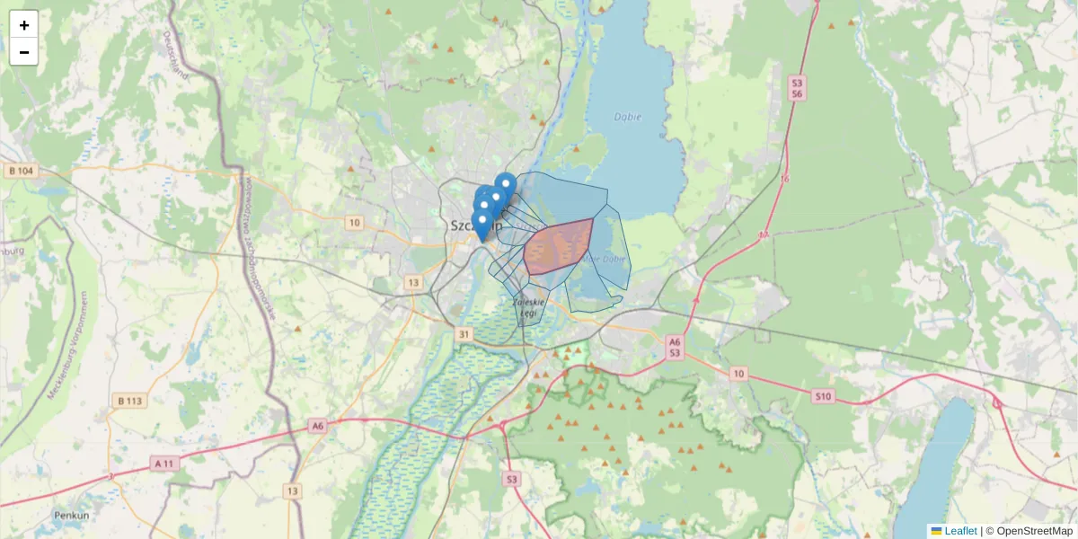 Szczegółowa mapa kodu pocztowego 70-664 z granicami, sąsiednimi kodami pocztowymi i urzędami pocztowymi