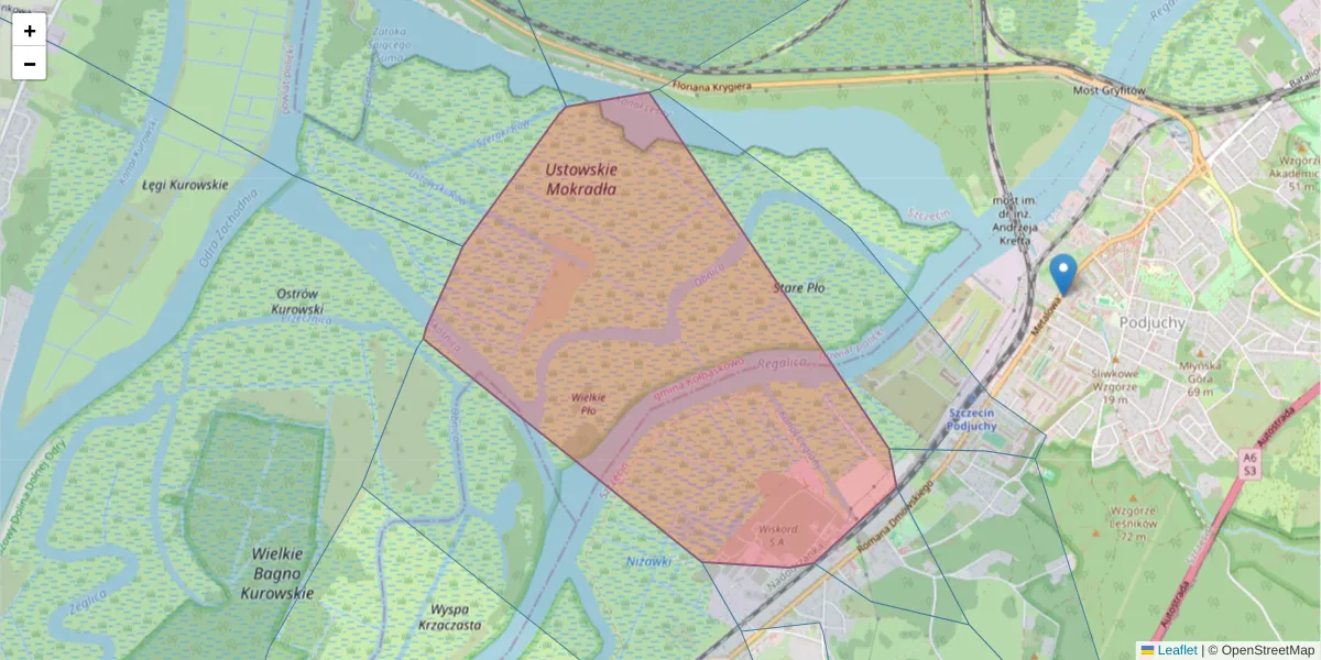 Szczegółowa mapa kodu pocztowego 70-715 z granicami, sąsiednimi kodami pocztowymi i urzędami pocztowymi