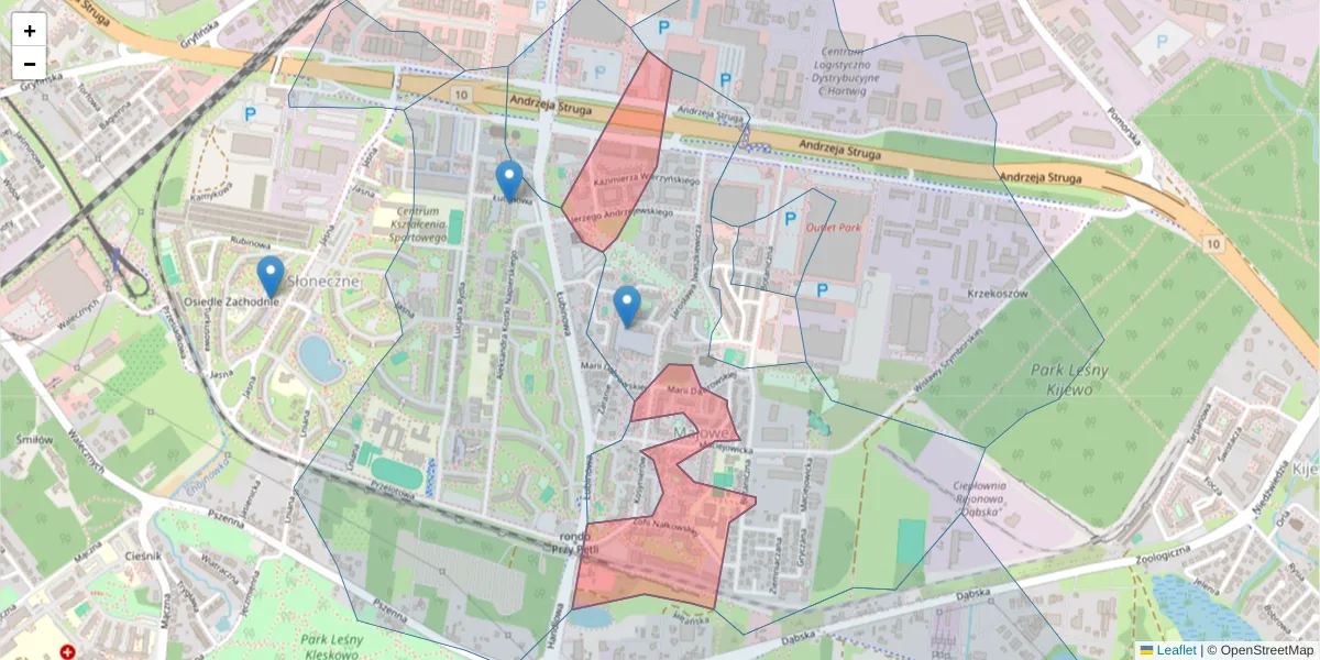 Szczegółowa mapa kodu pocztowego 70-785 z granicami, sąsiednimi kodami pocztowymi i urzędami pocztowymi