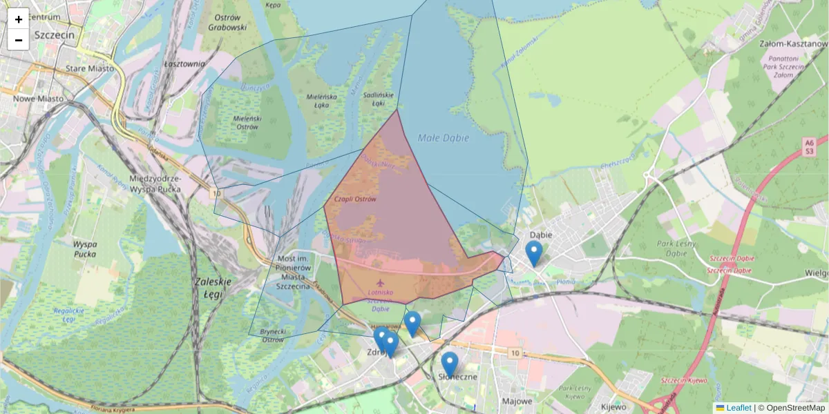 Szczegółowa mapa kodu pocztowego 70-800 z granicami, sąsiednimi kodami pocztowymi i urzędami pocztowymi