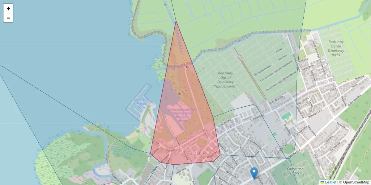 Szczegółowa mapa kodu pocztowego 70-833 z granicami, sąsiednimi kodami pocztowymi i urzędami pocztowymi