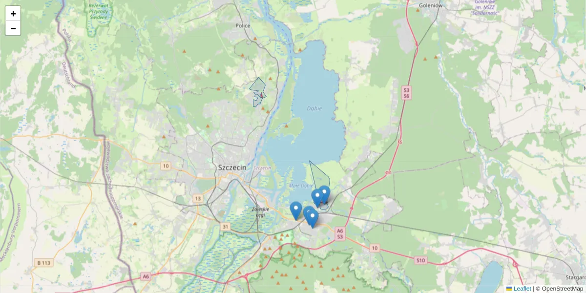 Szczegółowa mapa kodu pocztowego 70-837 z granicami, sąsiednimi kodami pocztowymi i urzędami pocztowymi