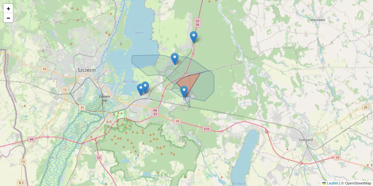 Szczegółowa mapa kodu pocztowego 70-888 z granicami, sąsiednimi kodami pocztowymi i urzędami pocztowymi