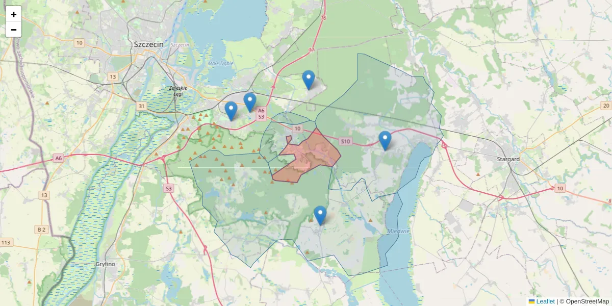 Szczegółowa mapa kodu pocztowego 70-892 z granicami, sąsiednimi kodami pocztowymi i urzędami pocztowymi