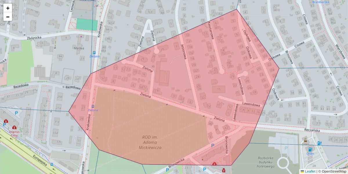 Szczegółowa mapa kodu pocztowego 71-006 z granicami, sąsiednimi kodami pocztowymi i urzędami pocztowymi