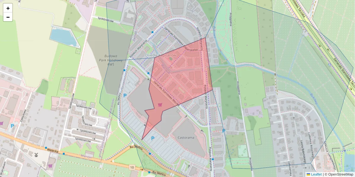 Szczegółowa mapa kodu pocztowego 71-041 z granicami, sąsiednimi kodami pocztowymi i urzędami pocztowymi