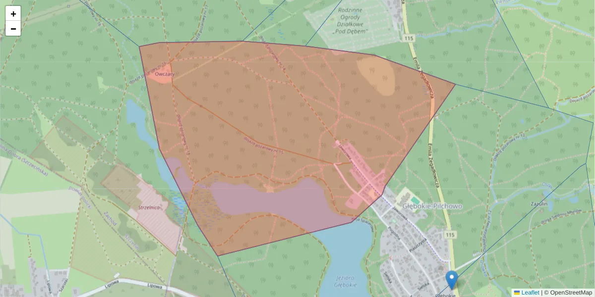 Szczegółowa mapa kodu pocztowego 71-382 z granicami, sąsiednimi kodami pocztowymi i urzędami pocztowymi