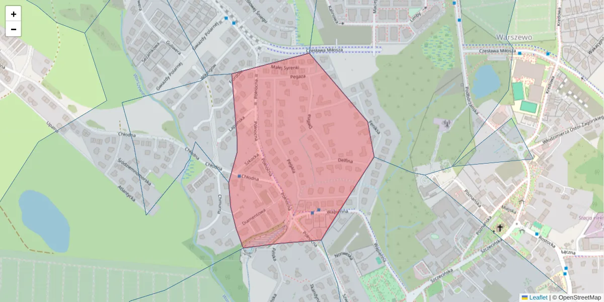 Szczegółowa mapa kodu pocztowego 71-791 z granicami, sąsiednimi kodami pocztowymi i urzędami pocztowymi