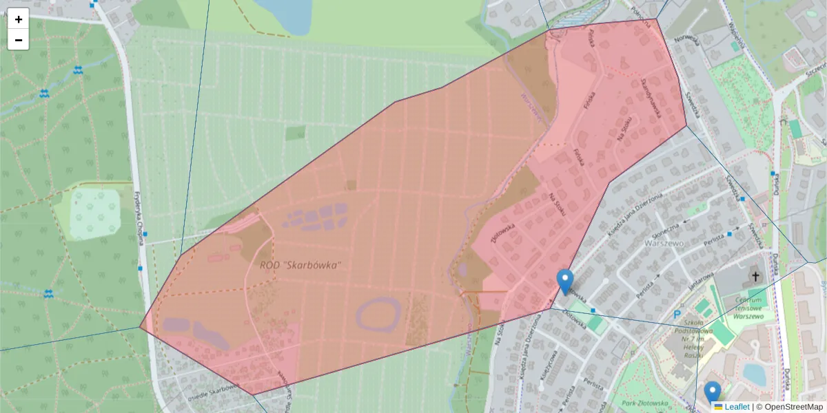 Szczegółowa mapa kodu pocztowego 71-792 z granicami, sąsiednimi kodami pocztowymi i urzędami pocztowymi