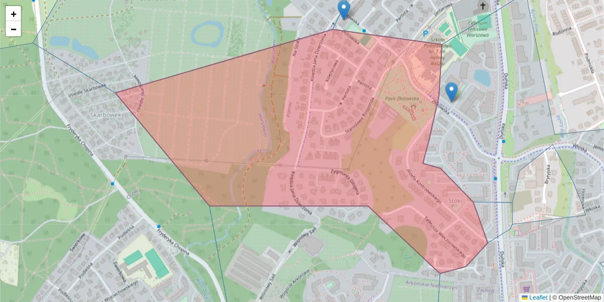 Szczegółowa mapa kodu pocztowego 71-793 z granicami, sąsiednimi kodami pocztowymi i urzędami pocztowymi