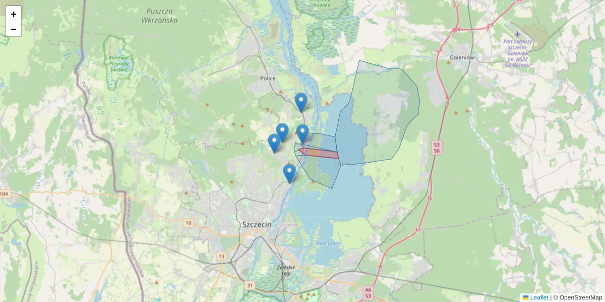 Szczegółowa mapa kodu pocztowego 71-820 z granicami, sąsiednimi kodami pocztowymi i urzędami pocztowymi