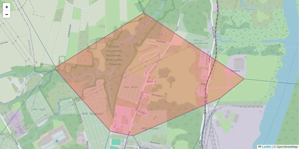 Szczegółowa mapa kodu pocztowego 71-844 z granicami, sąsiednimi kodami pocztowymi i urzędami pocztowymi