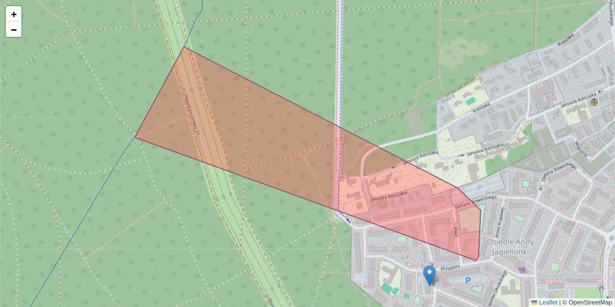 Szczegółowa mapa kodu pocztowego 72-009 z granicami, sąsiednimi kodami pocztowymi i urzędami pocztowymi