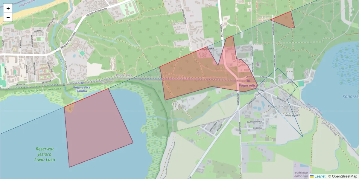 Szczegółowa mapa kodu pocztowego 72-351 z granicami, sąsiednimi kodami pocztowymi i urzędami pocztowymi