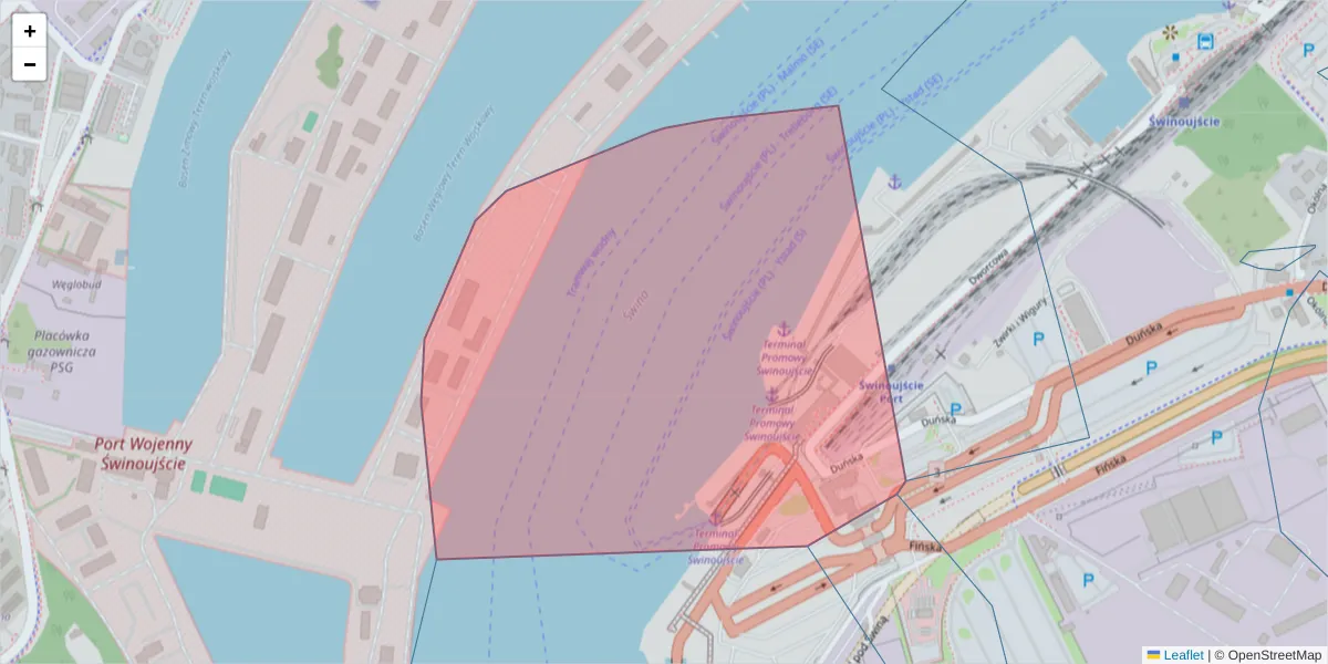 Szczegółowa mapa kodu pocztowego 72-606 z granicami, sąsiednimi kodami pocztowymi i urzędami pocztowymi