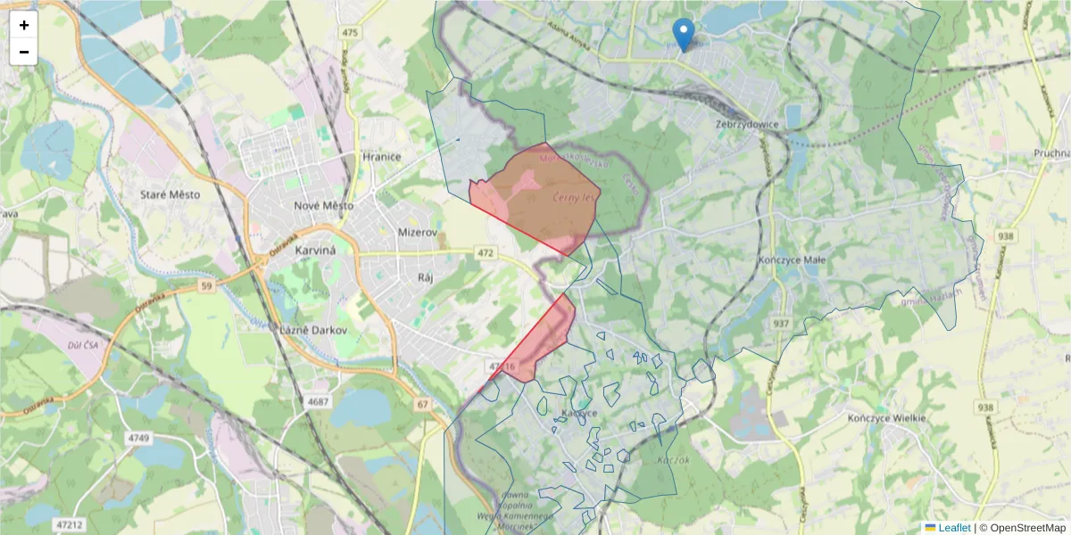 Szczegółowa mapa kodu pocztowego 73401 z granicami, sąsiednimi kodami pocztowymi i urzędami pocztowymi