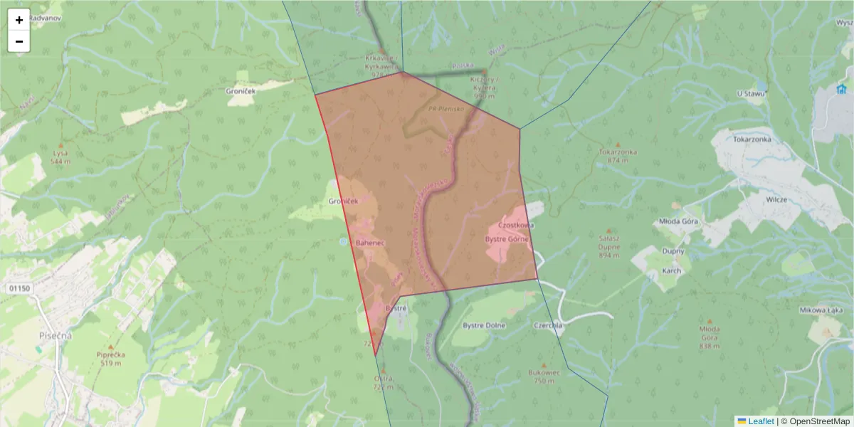 Szczegółowa mapa kodu pocztowego 73984 z granicami, sąsiednimi kodami pocztowymi i urzędami pocztowymi
