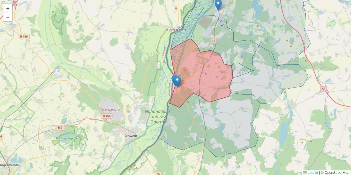Szczegółowa mapa kodu pocztowego 74-120 z granicami, sąsiednimi kodami pocztowymi i urzędami pocztowymi
