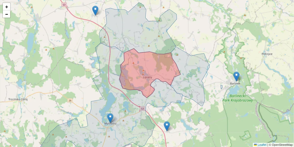 Szczegółowa mapa kodu pocztowego 74-240 z granicami, sąsiednimi kodami pocztowymi i urzędami pocztowymi