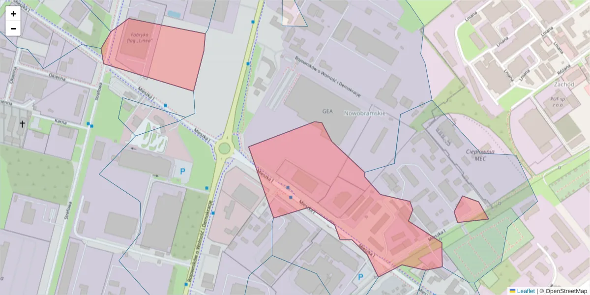 Szczegółowa mapa kodu pocztowego 75-132 z granicami, sąsiednimi kodami pocztowymi i urzędami pocztowymi