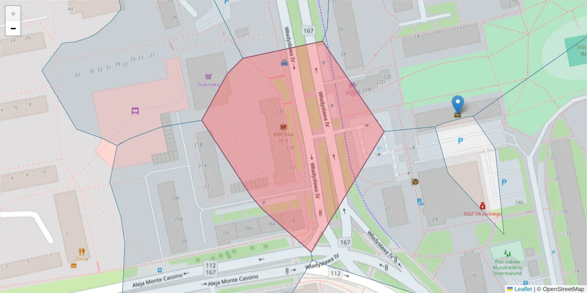 Szczegółowa mapa kodu pocztowego 75-341 z granicami, sąsiednimi kodami pocztowymi i urzędami pocztowymi